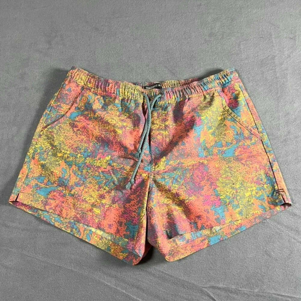 Toad&Co Boundless Colorful Patterned Shorts Size Medium DREAMSICLE PDX 4249 - Picture 1 of 6